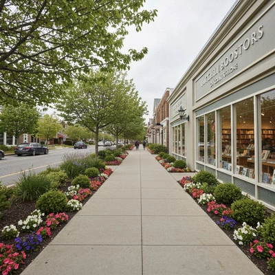 Pathway leading to a thriving small business, symbolizing local SEO success