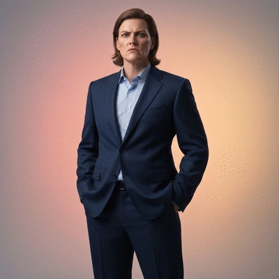 AI chatbot interface on a smartphone, clean and modern design, with a blurred local business background