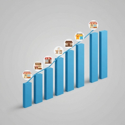 Graph showing upward trend of local business growth due to SEO