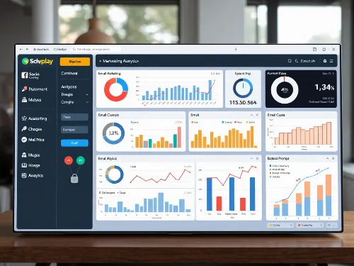 AI-powered marketing automation dashboard with data visualization